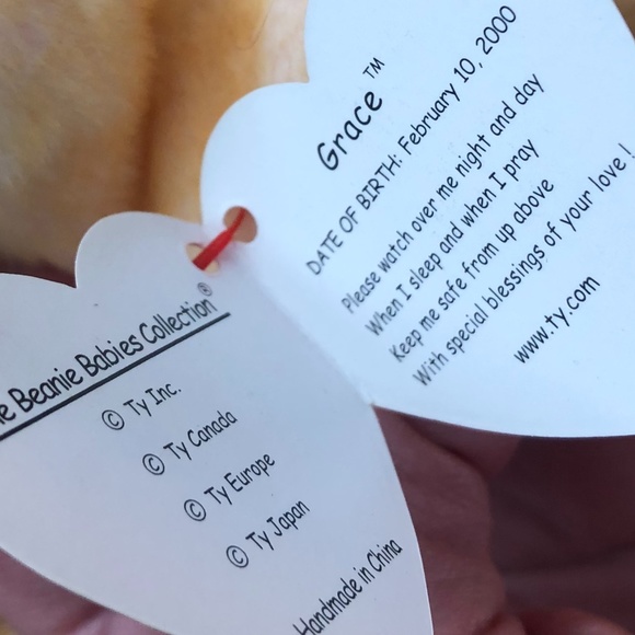 Ty Beanie Baby - Grace - Praying Rabbit - 2000 - Picture 3 of 6